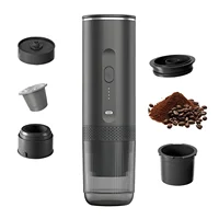 Machine à café expresso portable électrique sans fil 100W pour voiture et camping à domicile, 3 en 1, compatible capsules et café moulu, cafetière de voyage sans fil avec pompe à chaleur et presse 2