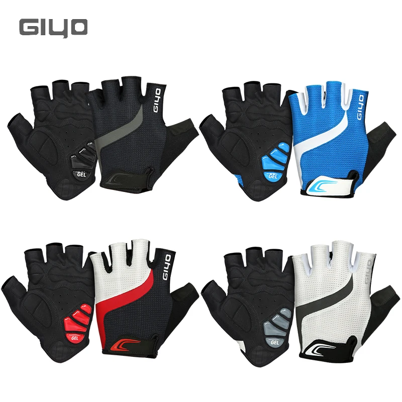Giyo Breathable Lycra Fabric Unisex Cycling Gloves Road Bike Riding MTB DH Racing Outdoor Mittens Bicycle Half Finger Glove 6