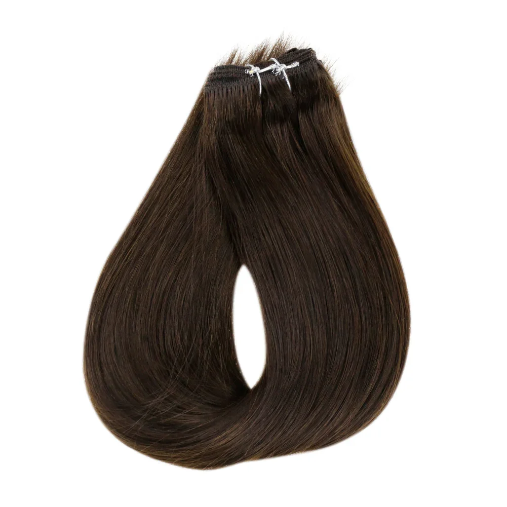 LaaVoo Remy Clip in Hair Extensions 14-22inch 105G Real Brazilian Hair Straight Natural Double Weft Clip in For Women