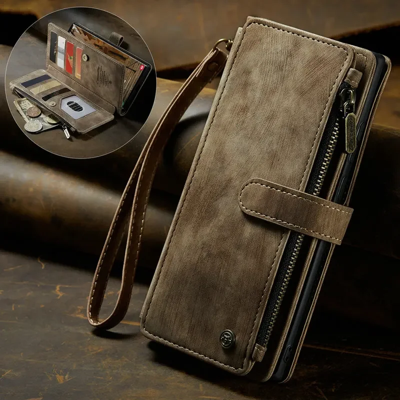 Luxury Zipper Flip Cover with 7-Card Storage