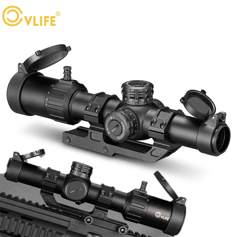 CVLIFE 1-6X24IR SFP EagleTalon LPVO Rifle Scope 30mm Cantilever Mount Illuminated BDC Reticle for.223/5.56 and.308/7.62 scope leveling kit,scope installation adapter