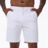 Men's Cargo Trendy Shorts Casual Elegant Golf Pants, Stretch Waist Work Dress Shorts with Concealed-Type Zipper Side Pockets 3