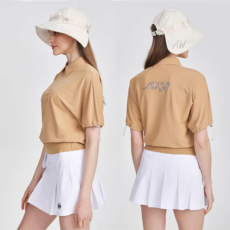 Azureway Golf Women's Suit Spring Summer Short Style T-Shirt Outdoor Sports Loose Casual Top for Ladies High Quality Skirt Set
