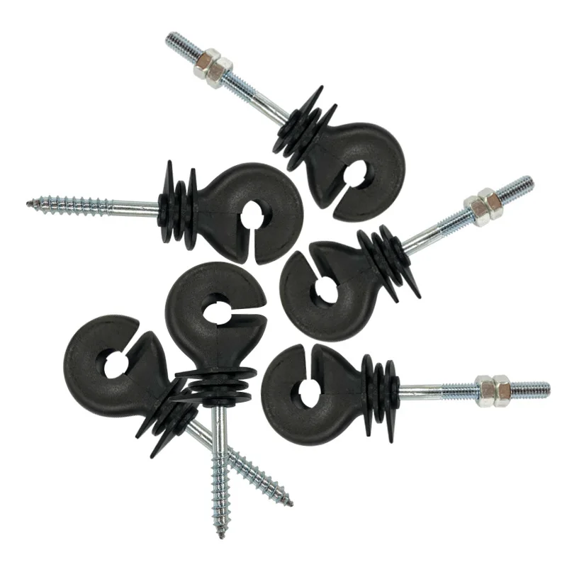 100pcs Easily assembled animal farm sustainable electric fence ring shape plastic insulator with nut