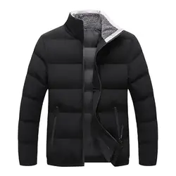 Men Coat Plus Size Solid Color Padded Extra Thick Winter Down Coat for Daily Wear