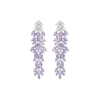 Wisteria flower earrings  Long versatile stylish Purple zircon design 2