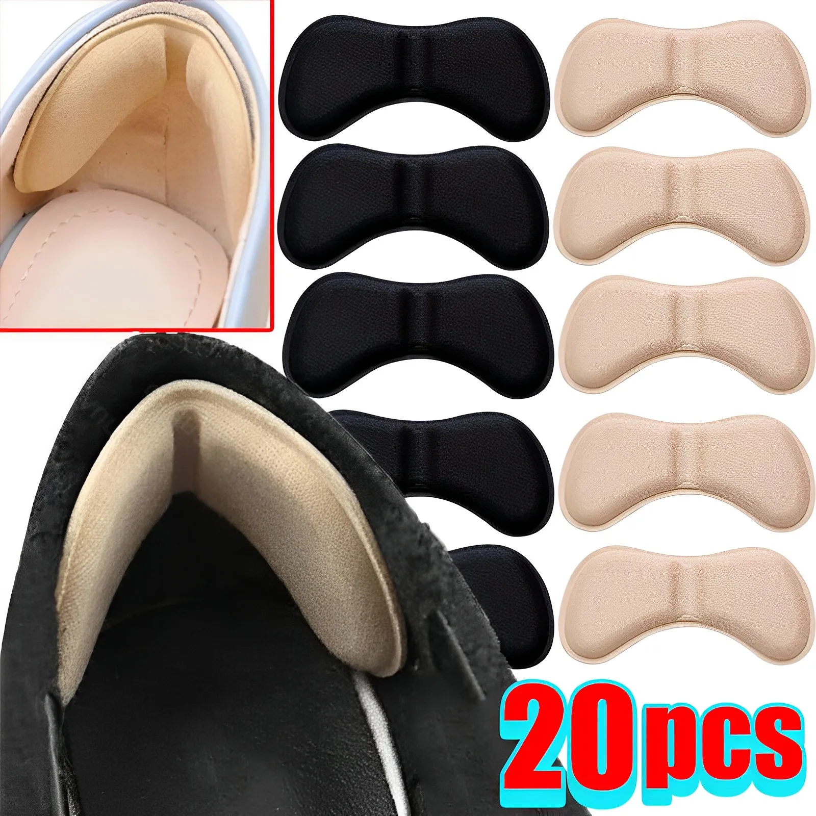 

20pcs Sponge Heel Pads Women Anti-wear Cushion High Heels Shoes Sticker Foot Care Pain Relief Liner Grips Insole Insert Pads