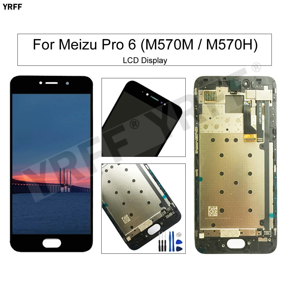 

ЖК-дисплей с рамкой для Meizu Pro 6 M570M M570H, Замена ЖК-экрана телефона