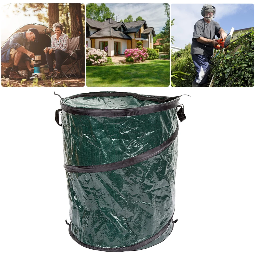 110L Garden Waste Bag Large Capacity Garden Storage Bag Foldable Waterproof Leaf Sack Trash Can Container Yard Leaf Container garden waste bag