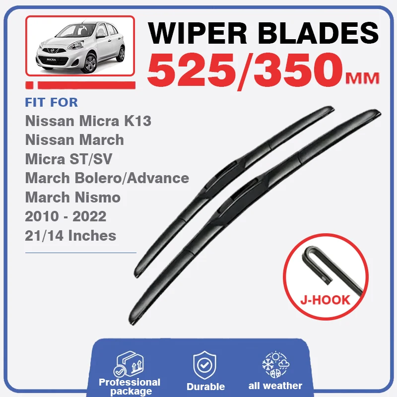 Front Wiper Blades Set Kit For Nissan Micra K13 March 2010 2022