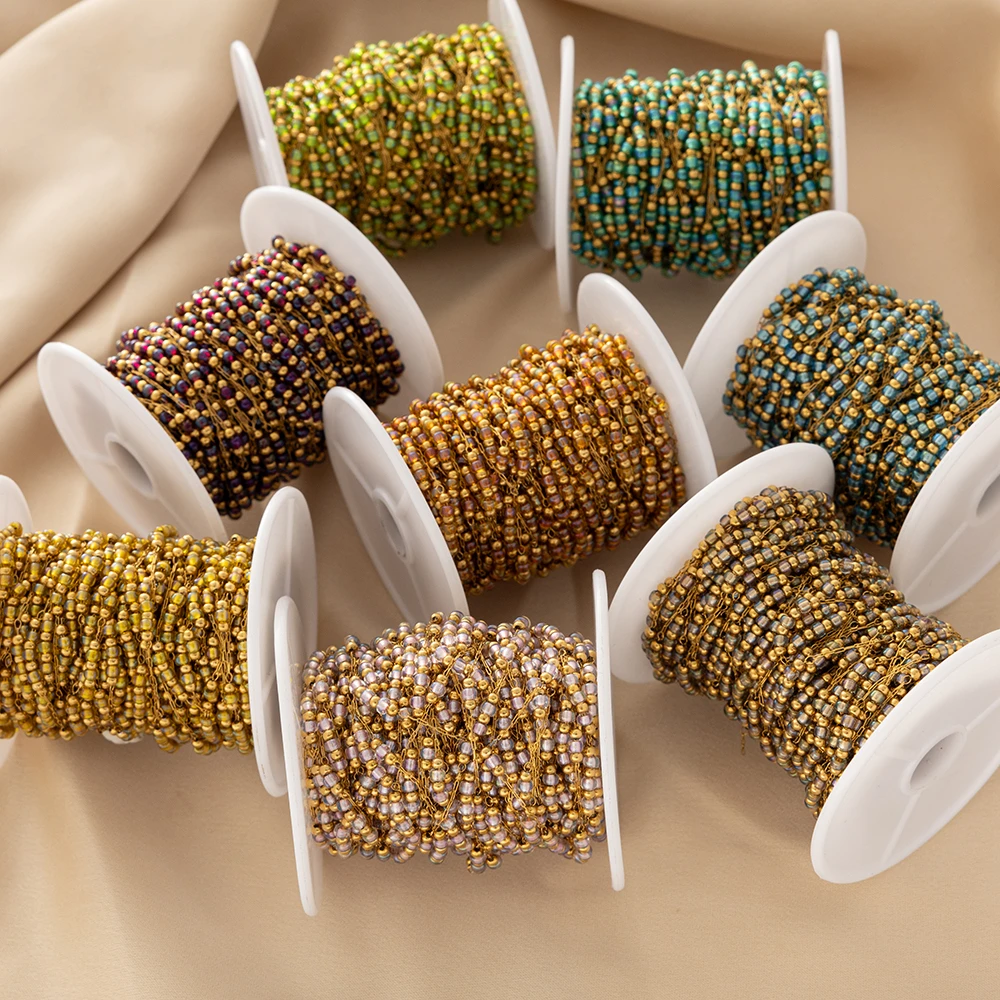 1 Meter Edelstahlketten mit Kugelperlen für DIY-Armbänder, Halsketten, Schmuckherstellung, Zubehör, Material, Kunsthandwerk – Detail 2