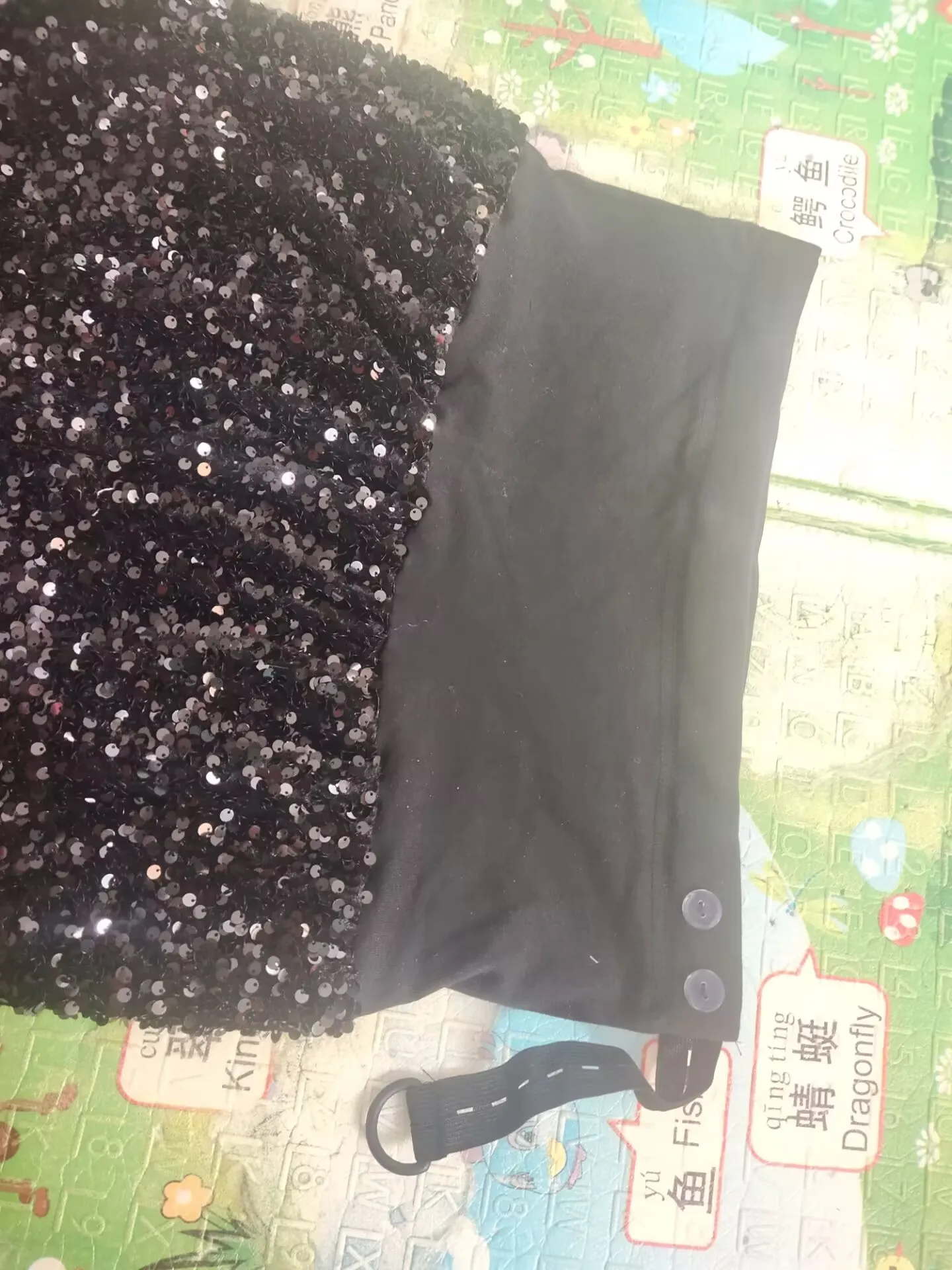 Spring Autumn Pregnant Women Pencil Skirt Black High Waist Maternity Belly Skirt Elegant Pregnancy Sequined Long Paillete