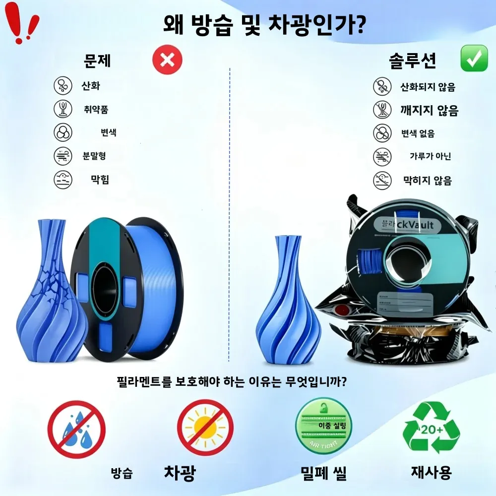 3D 프린팅 진공 보관 백, 방습/차광 밀봉 포장 PLA ABS PETG 진공 건조 밀봉 백 필라멘트 건조 상태 유지