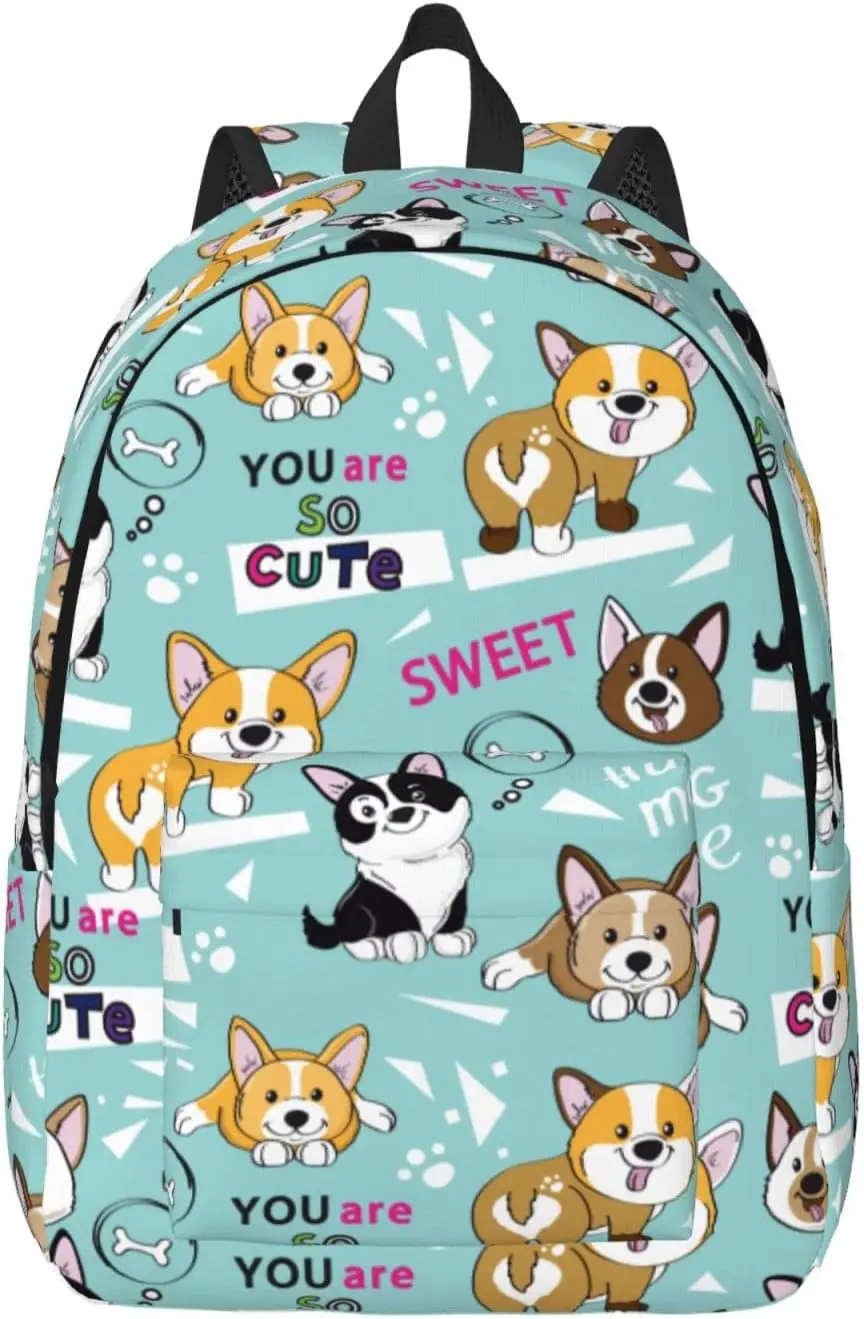 

Backpack Casual Lightweight Cartoon Cute Dog Laptop Backpack Men Women Travel Bag Outdoor Canvas Daypack