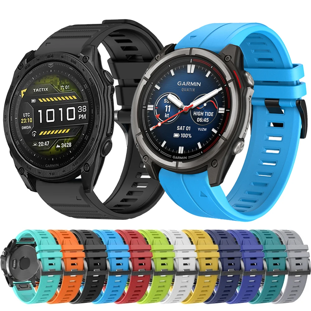 Enhanced Silicone Watch Strap - QuickFit 22/26mm, Universal Fit Bracelet