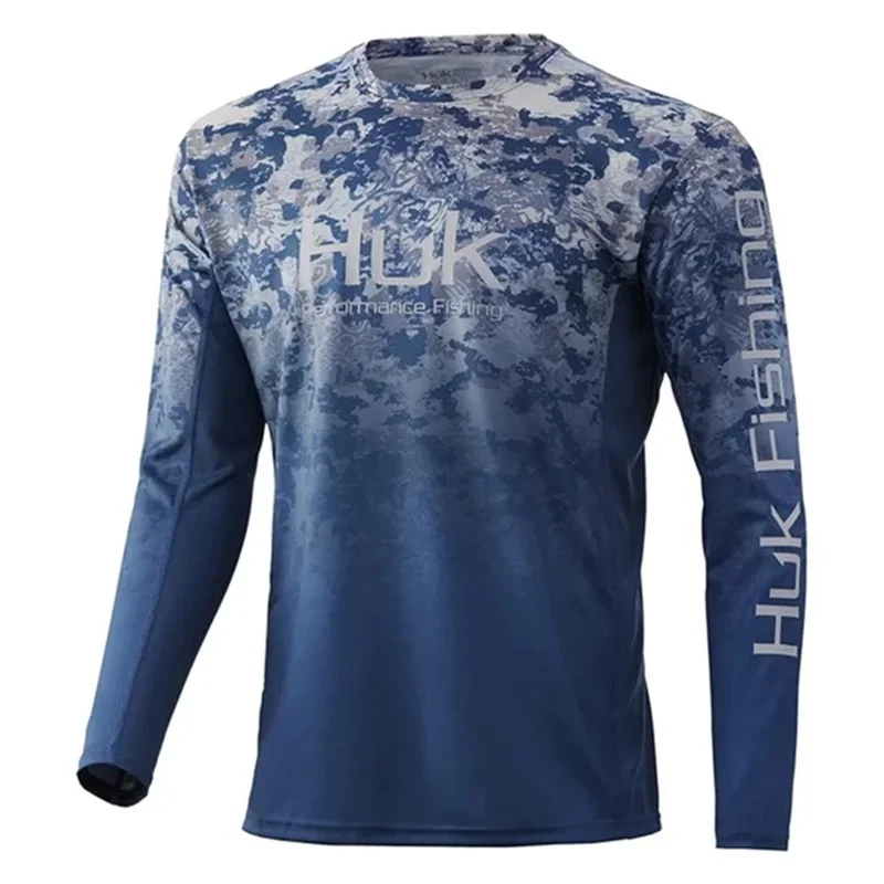 HUK Fishing Shirt Long Sleeve Uv Protection Man Outdoor Summer Camouflage Moisture Wicking Jersey Performance Fishing Apparel