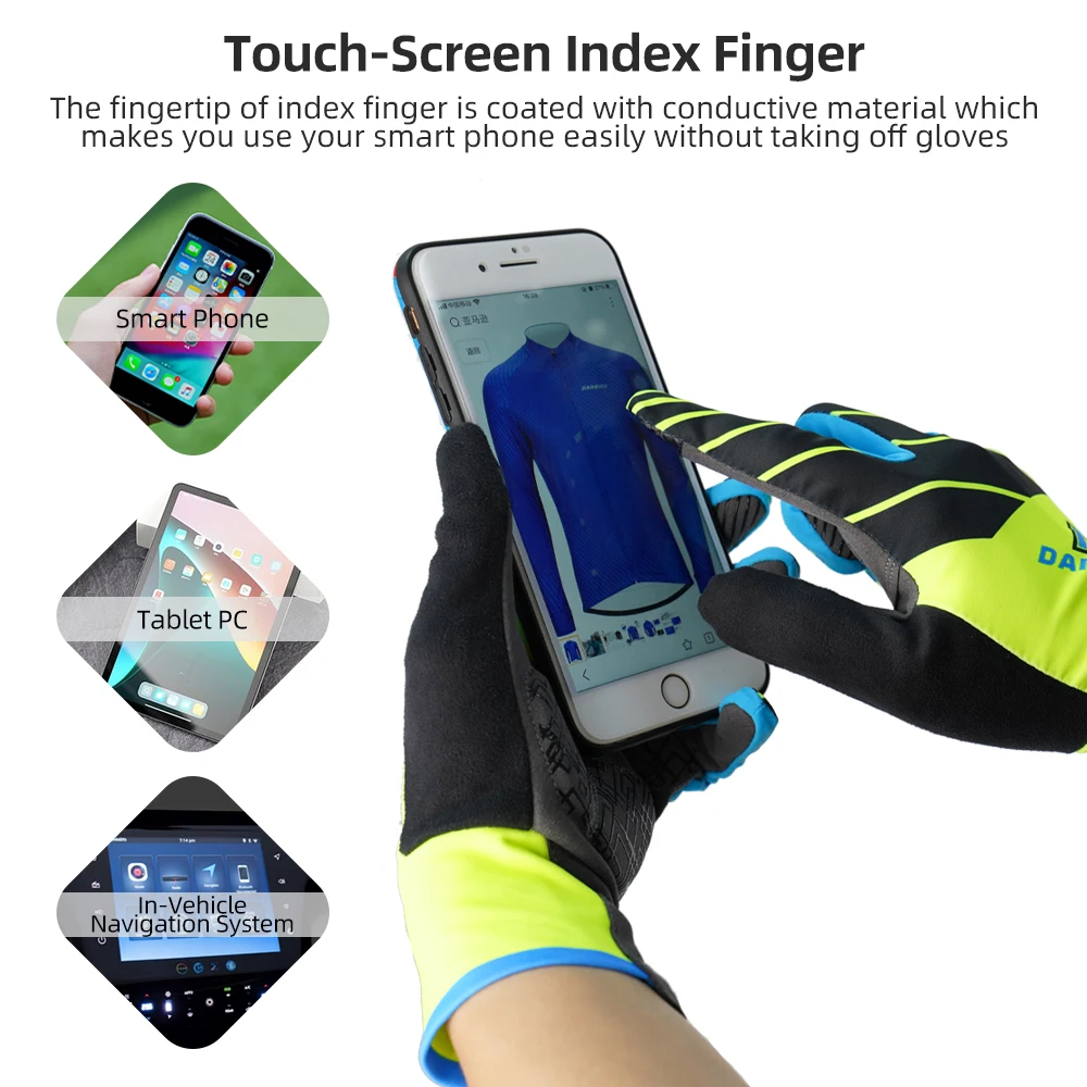 DAREVIE Full Long Cycling Gloves Screen Touch Finger Bike Gloves Shockproof Pad Biking Gloves Long Waist Breathable Biking Glove 2