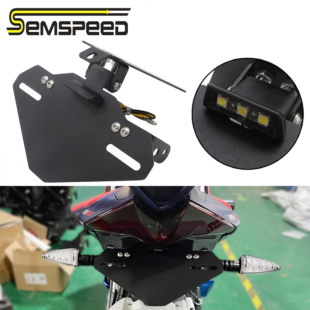 

Semspeed Aprilia RSV4 2019-2021 держатель заднего номерного знака мотоцикла с светодиодный светильник держатель номерного знака Кронштейн