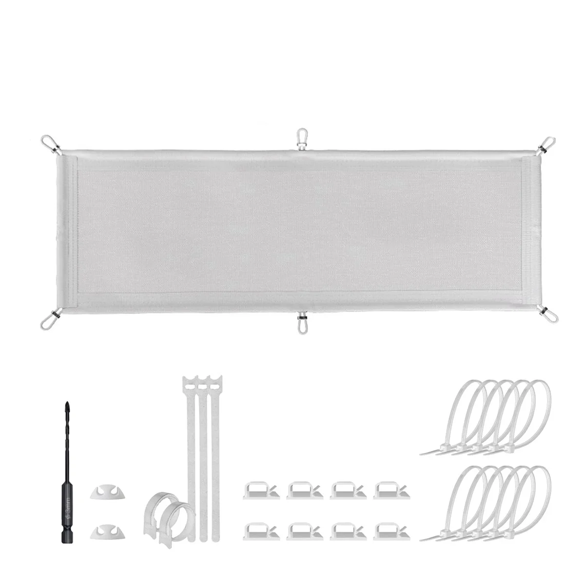 Cable Management Net-Under Desk Wire Management-Flexible Under Desk Cable Tray White A DY
