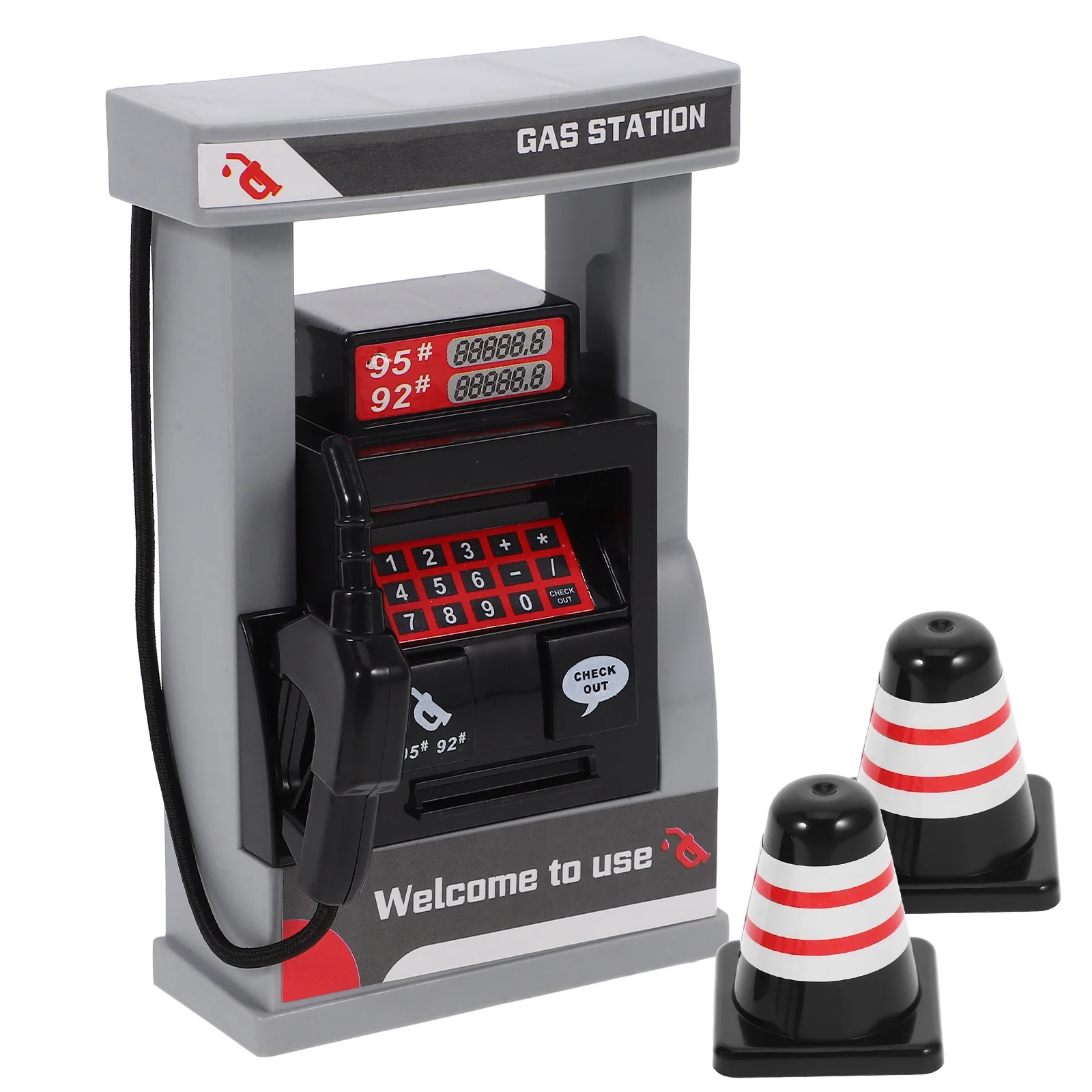 2 Pcs Simulation Gas Station Toys Realistic Design Kids Educational Plaything Safe Material Miniature Gas Station Model Pretend