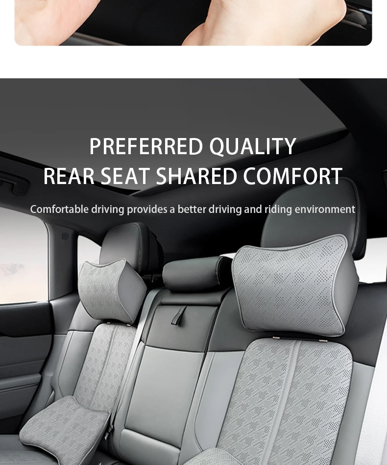 For ZEEKR 7X Leather neck pillow lumbar support Headrest cushion Fatigue relief