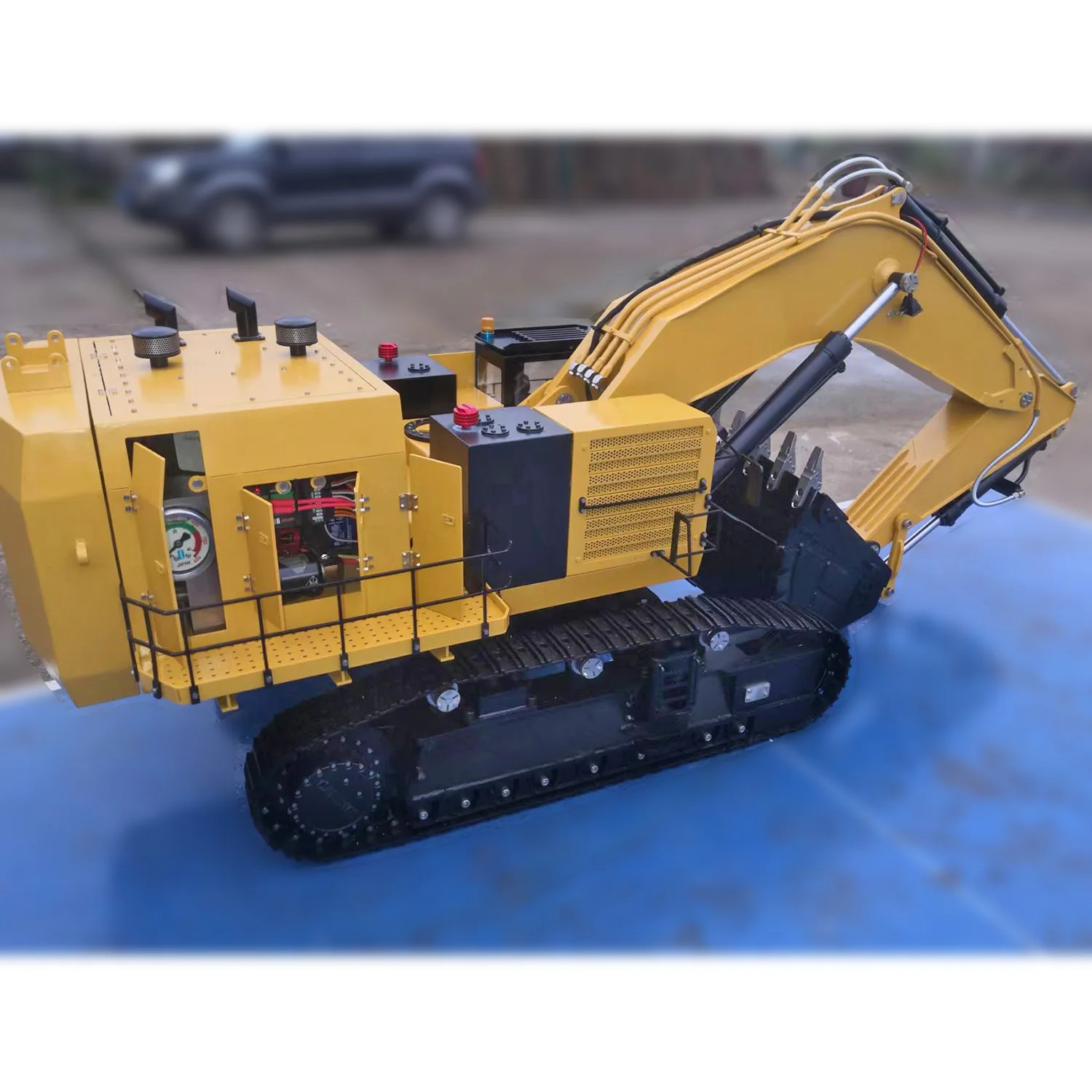 Sca1f65a3603044a0820790179f9a600bR Metalowe koparka RC hydrauliczne 1/14 Carter 6015B zdalnie sterowane światła ciężarówka budowlana wyświetlacz ciekłokrystaliczny TH20437-SMT6