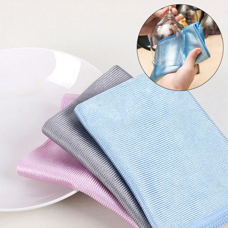 

Soft Microfiber Towel Car Cleaning No Trace Absorbable Window Car Rag Cleaning Towel Kitchen Mirror Cleaning Wipe Glass Cloth