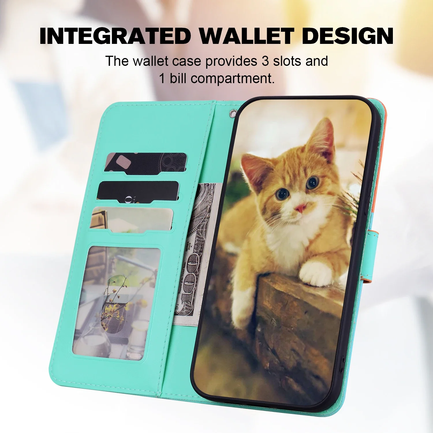Kawaii Cat Animal Wallet Flip Leather Phone Case - Women's Stylish Back Cover