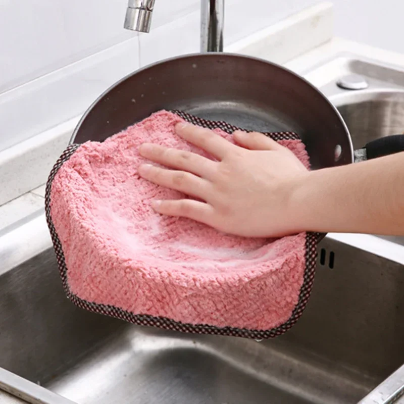Microfiber Towel 1/5/10Pcs Kitchen Towels Hangable Cleaning Cloth for Tableware Dish Cloth Microfiber Absorbent Household Cleaning Towels