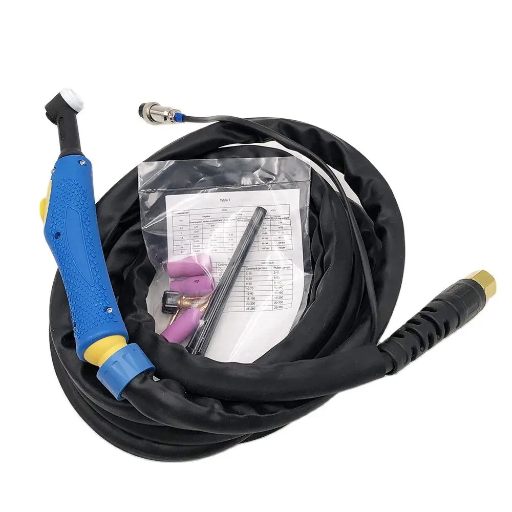 WP-9 WP9 TIG Torch Burner Hose Argon Welding Accessories 4 Meters 12 Feet Air Cooled M16x1.5mm