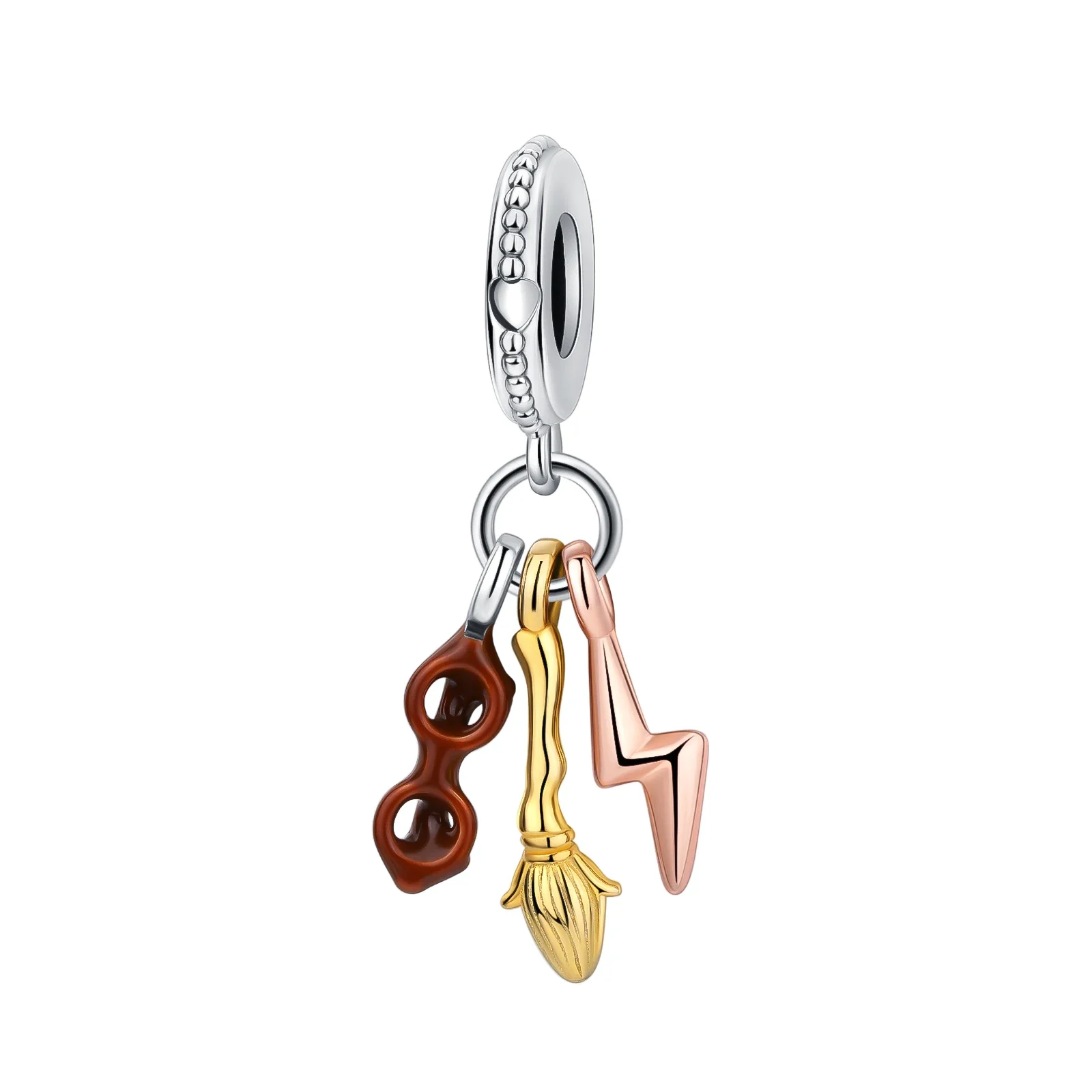 

925 Sterling Silver Glasses Broom Thunder Love Pendant Charm Fit Original Pandora Charms Bracelets Women DIY Jewelry Gift