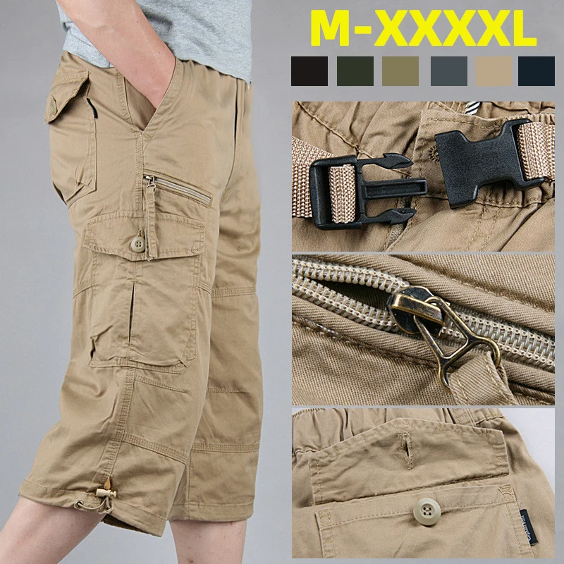

Summer Men's Camouflage Military Cargo Shorts Cotton Mulit-Pocket Casual Pants Male Loose Work Shorts Outdoor Shorts