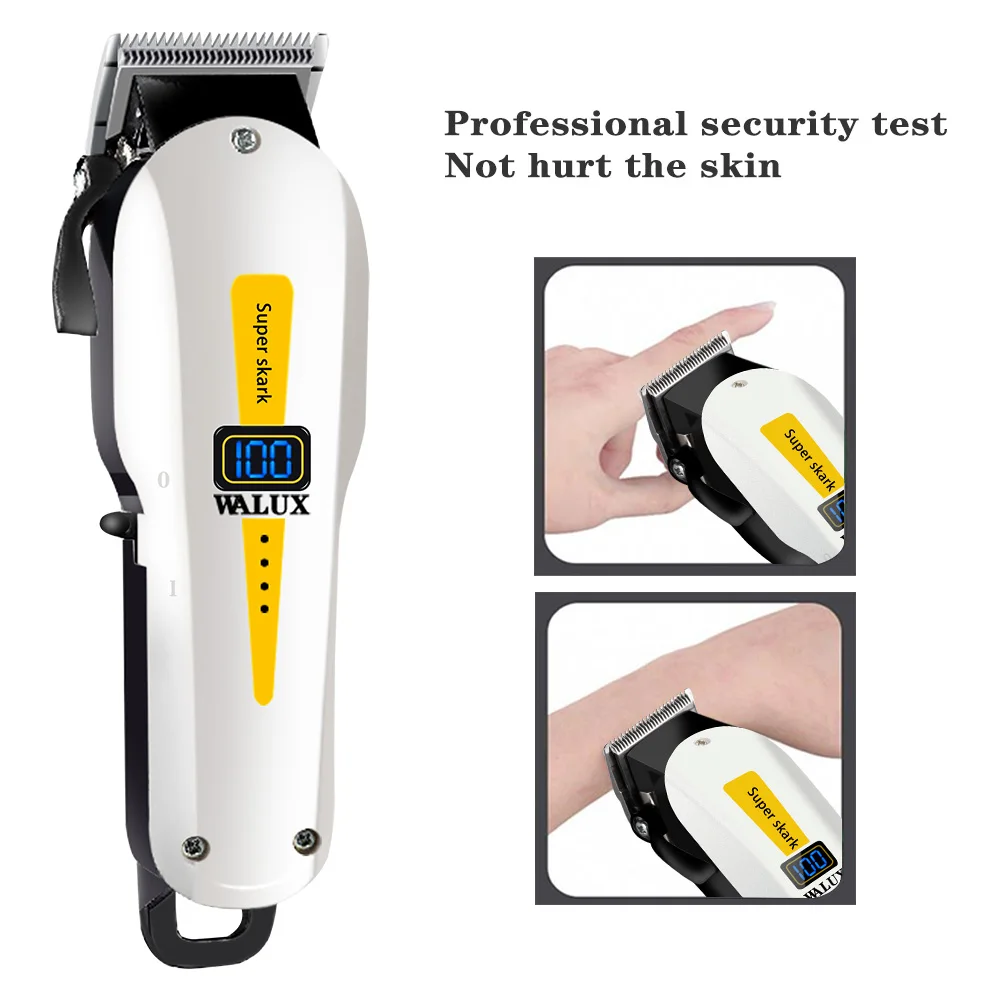 Professionele Kapper Haarknipper Lithium Batterij Usb Oplaadbare Trimmer Lcd-Display Home Mannen Baard Scheerapparaat Haar Snijmachine