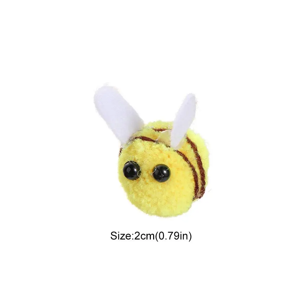 10pcs Wool Felt Cute Little Bee Mini Crafts, Little Bee Pom Used For Tent Decoration, Craft Clip Accessories