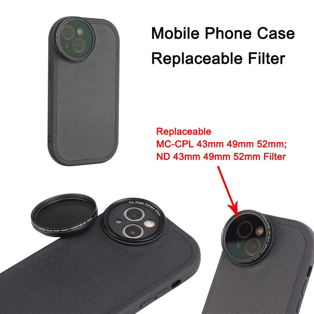 Mobile Phone Case Replaceable Filter For Iphone 11 12 13 14 Pro Max