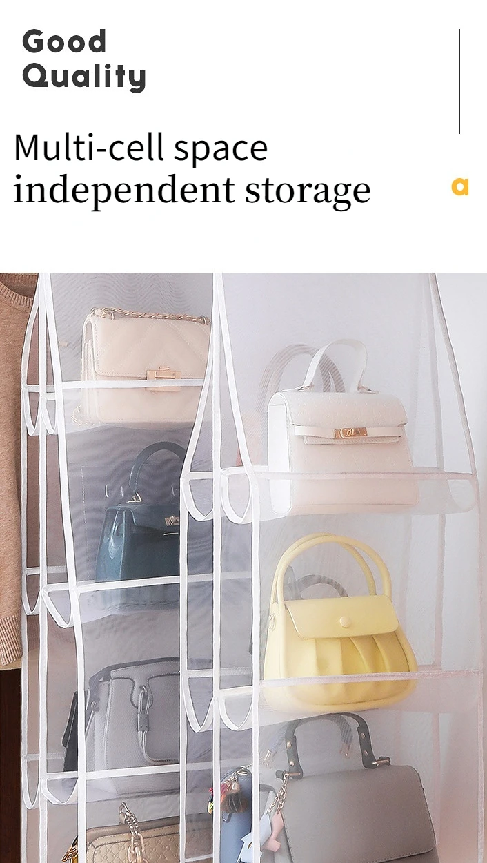 Description Picture 3 of itemBag Storage Bag Closet Door Back Hanging Bag Backpack Handbag Organizers Dustproof Household Dormitory Shelf Storage Accessories