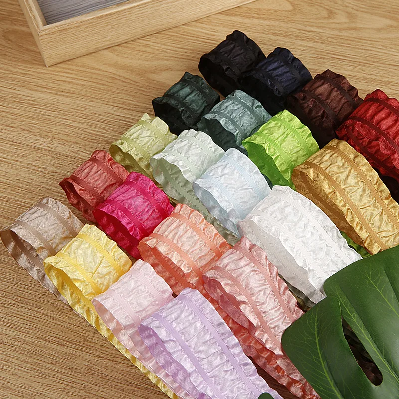 

38MM Falbala Ruffled Ribbon Satin Skirt Lotus Leaf Edge For Hair Bows DIY Crafts Handmade Accessories Party Decoration 50Yards