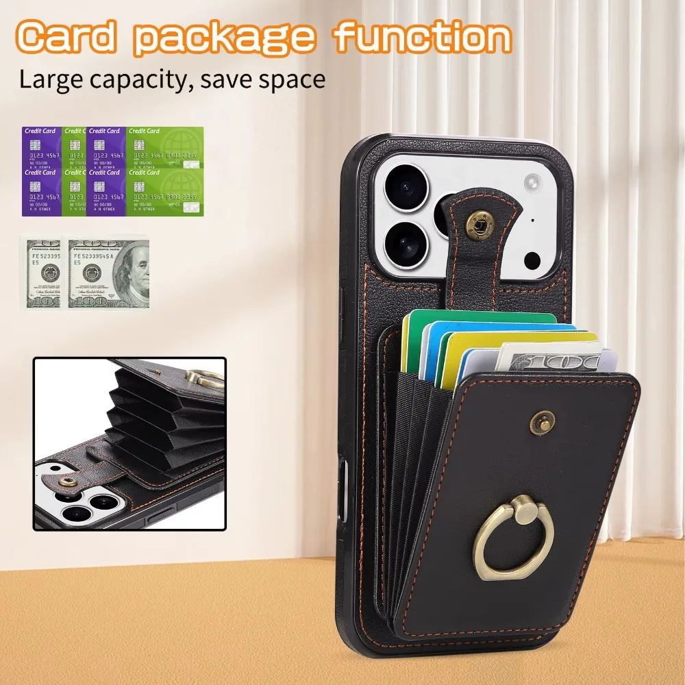 Compact RFID Blocking Crossbody Wallet and Card Holder with Phone Case Functionality