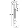 Rose Gold/Brushed Grey Floor Mount Bathtub Faucet Bathroom Bath Water Mixer Tap Faucets Double Handles with Hand Shower Brass 6