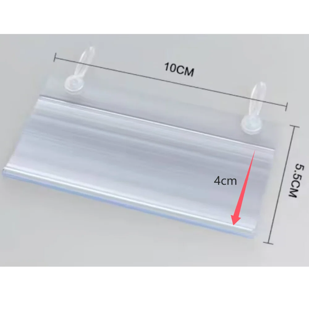 1Pack Plastic PVC Display Holders Price Sign Card Label Promotion Buckles Hang on Mesh Rack Basket Shelf Stores