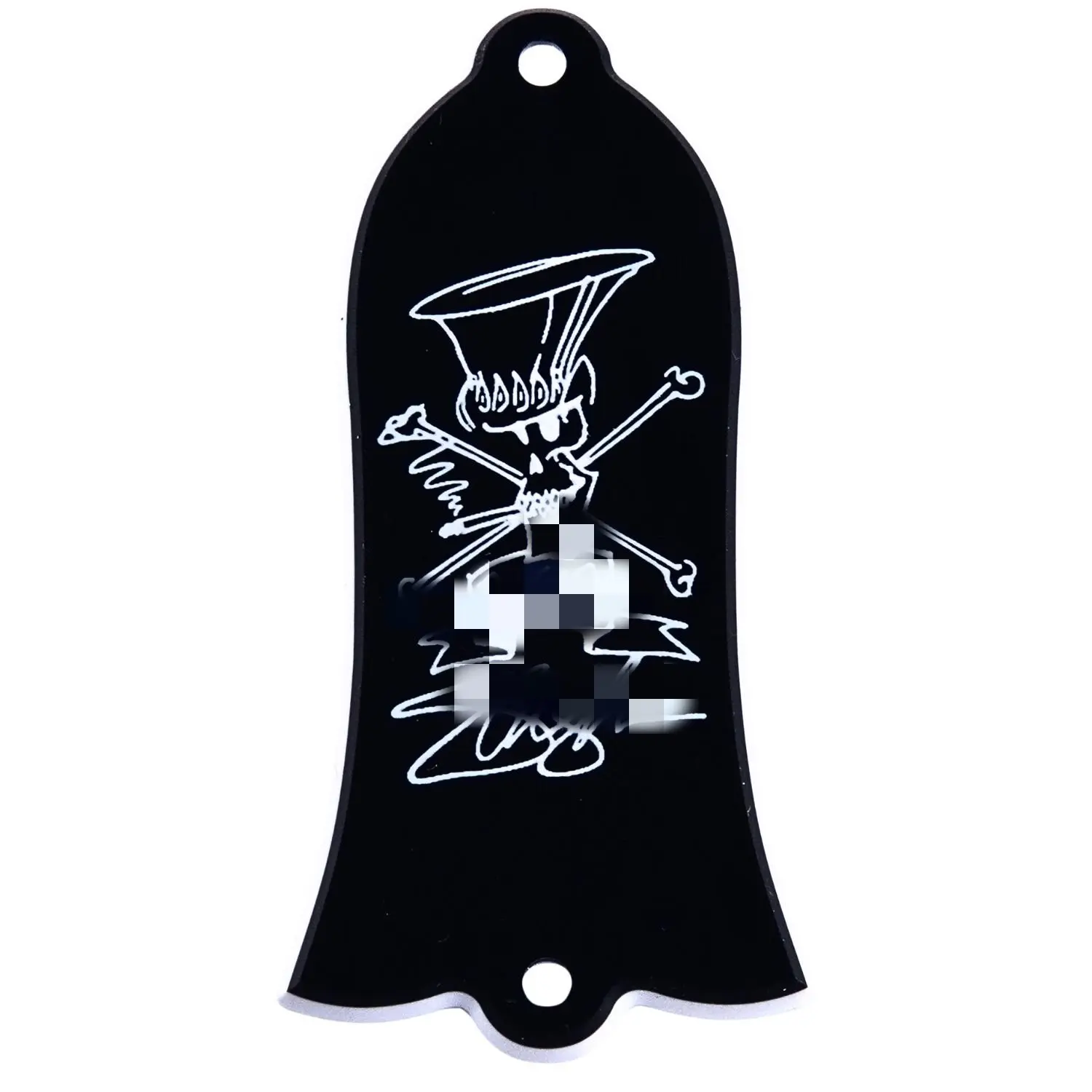 Black Bell Shape Truss Rod Cover Plate, 2-Ply, 2-Hole Design