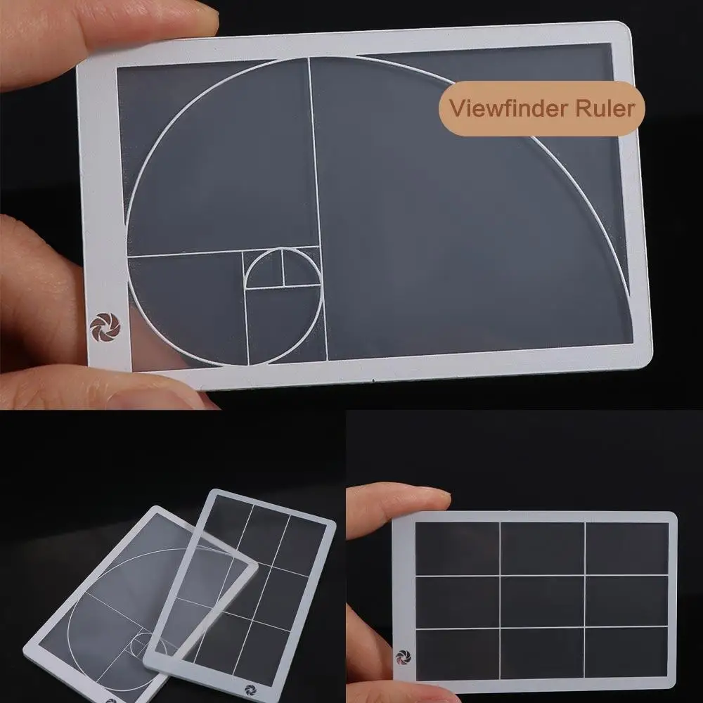 Kids Adults Transparent Viewfinder Ruler Composition Drawing Golden Ratio Ruler Clear Acrylic Fibonacci Viewer Photography camera viewfinder accessories