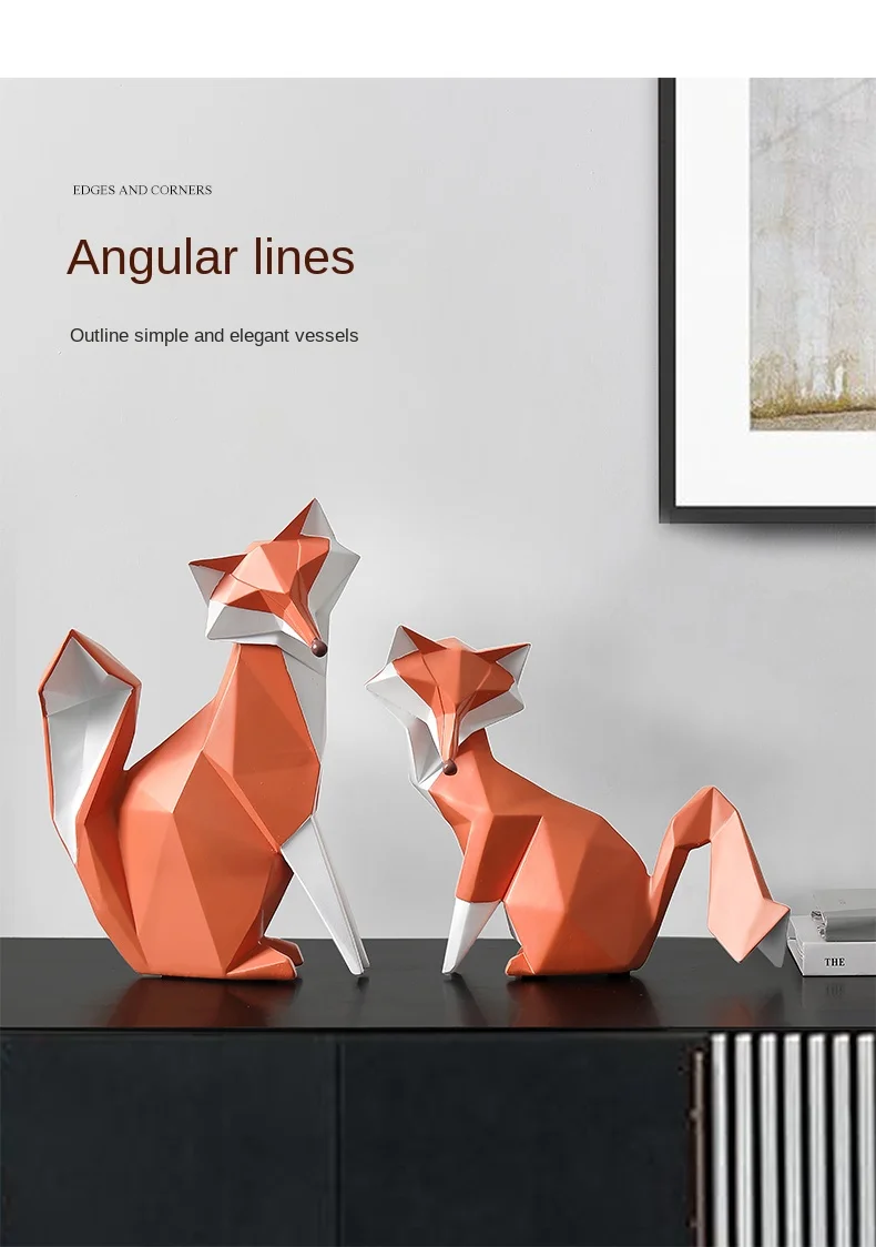 Creative Geometric Fox Statue