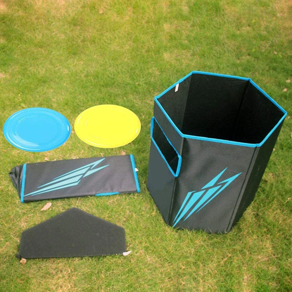 Folding flying disc target bucket portable outdoor disc toss game for children and adult