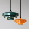 Nordic LED Pendant Light Macaron Carbon Steel Aluminum White Dark Green Orange Illuminations For Restaurant Living Rooms Fixture 1