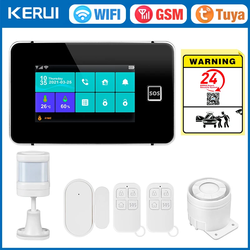 KERUI WIFI 2G GSM نظام إنذار 4.3 بوصة لوحة شاشة لم...