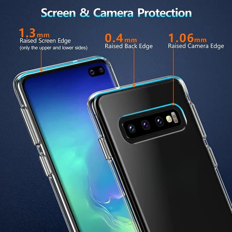 Clear Thin Frame Bumper Silicone Back Cover - Antiskid and Durable Phone Case