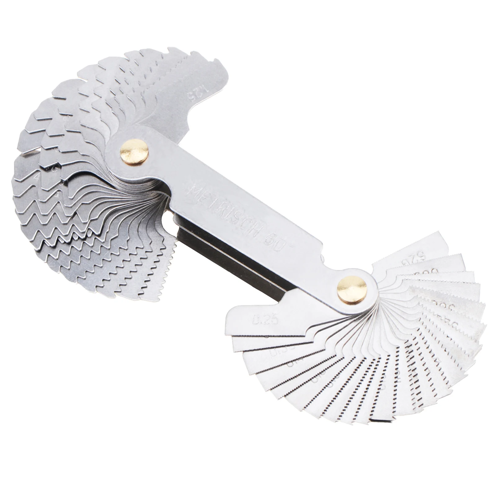 

52pcs Stainless Steel Thread Gauge Metric and Imperial 55 60 Degree SAE Precision Gear Tooth Screw Thread Pitch Gauge Size Tool