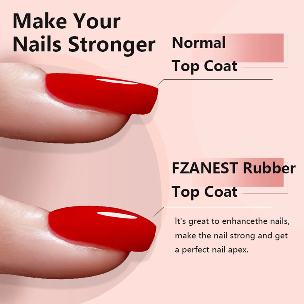 FZANEST Nail Supplies Rubber Top Coat Uñas Nail Tech Thicker Gel Nail Polish 3D Design Gel Nails Art Shell Nail Polish 4