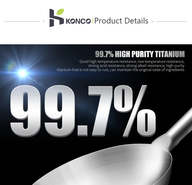  KONCO - Sartén china de titanio puro 99,9% de titanio puro,  sartén antiadherente, sin revestimiento, sartén de 24/10.2 in para cocina y  hogar (9.4 in) : Hogar y Cocina